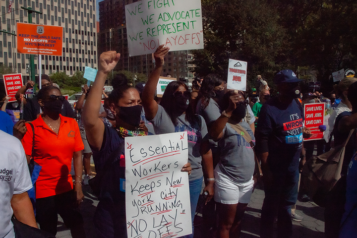 Facing layoffs of 22,000 workers, New York City workers call on the state to take action