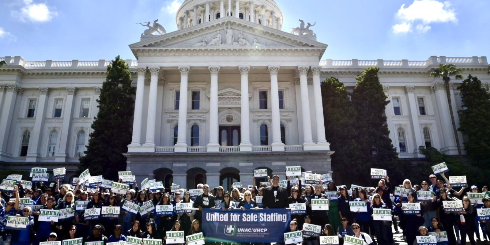 Manifestación resalta escasez de personal en hospitales de California