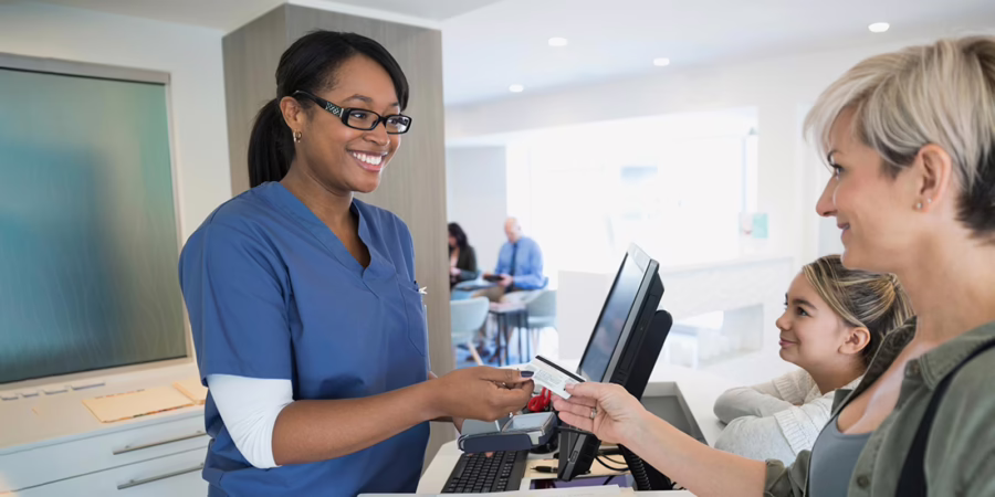 Health Care Worker with family
