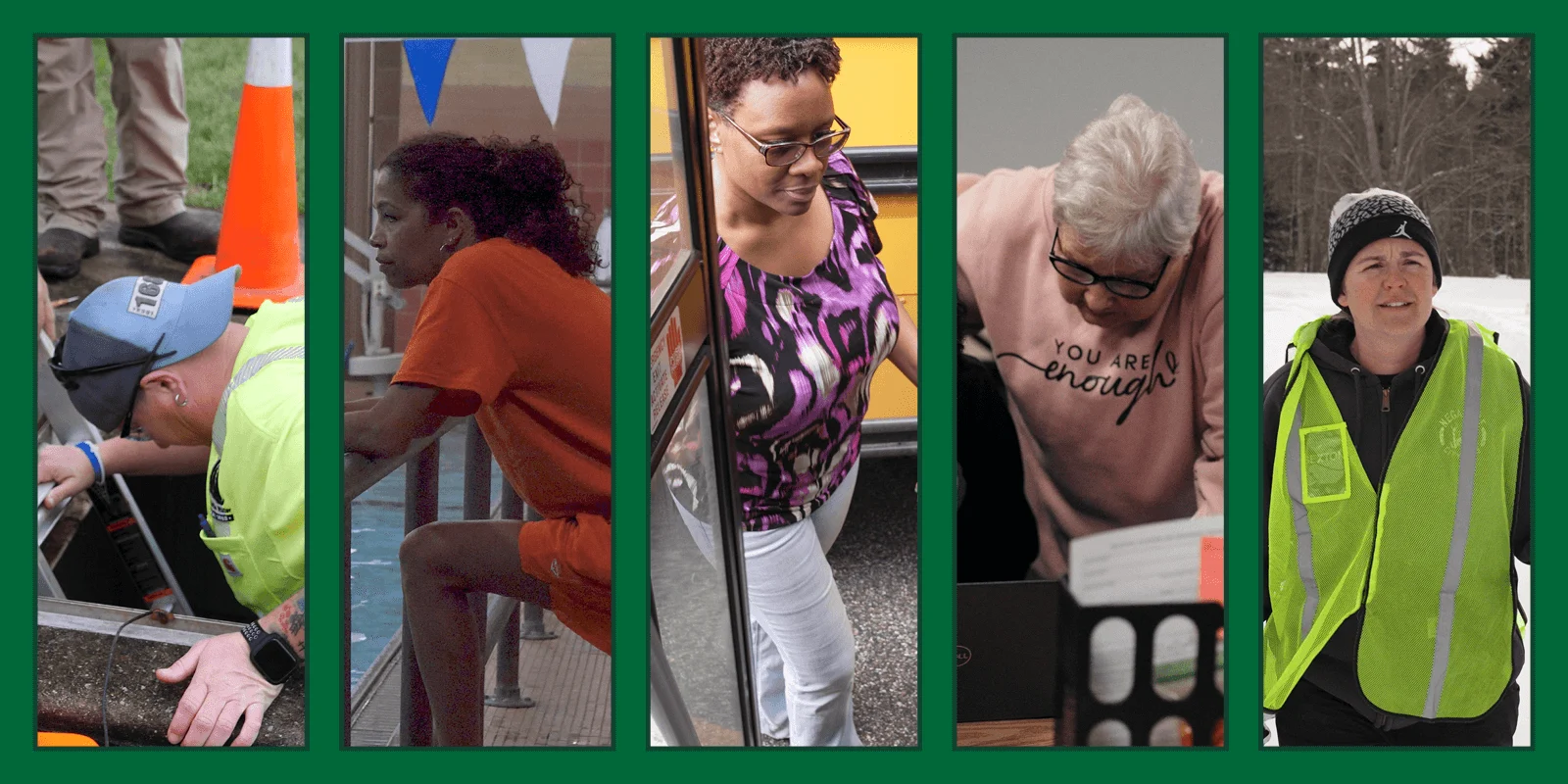 Public service workers collage