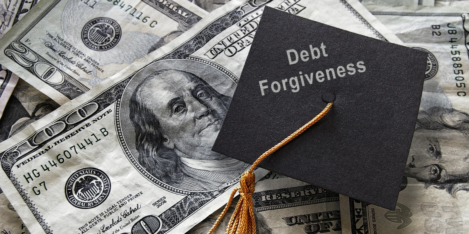 Graduation cap on money