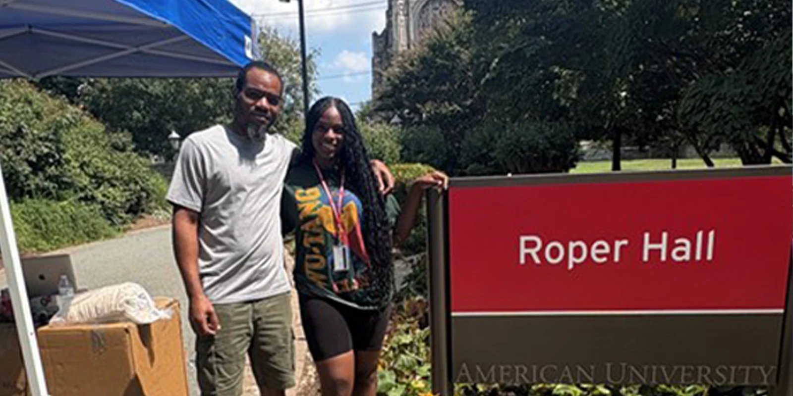Dad and daughter at American University